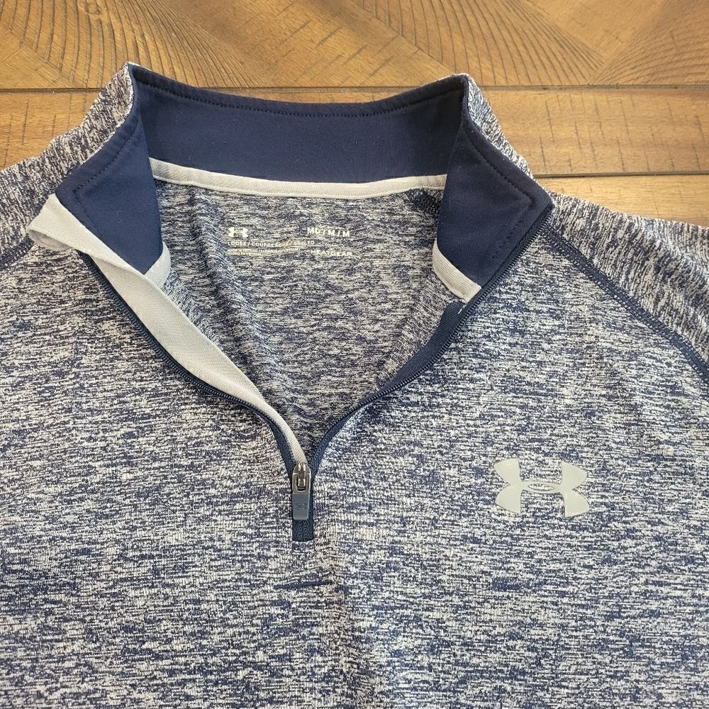 Under Armour Partial Zip Blue Jacket Medium - Picture 2 of 5